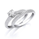 Silver Bridal Half ET with Cubic Zirconia in the Centre Rings