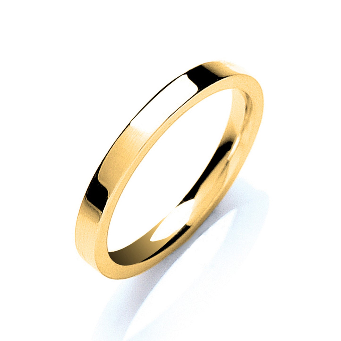 2.5mm Flat Court Wedding Band - 18ct Gold