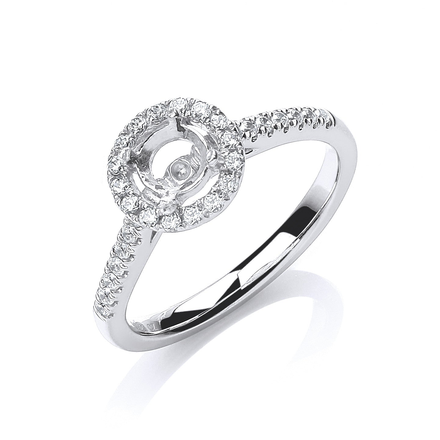 18ct White Gold 0.30ct & (0.30ct Centre) Semi-Set Mount G/VS - 18ct Gold