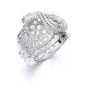 Silver Gents Cubic Zirconia Saddle Ring