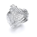 Silver Gents Cubic Zirconia Saddle Ring