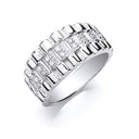 Silver Gents Cubic Zirconia Ring