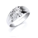 Silver Gents S/S Cubic Zirconia Ring