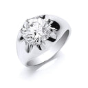 Silver Gents S/S Cubic Zirconia Ring
