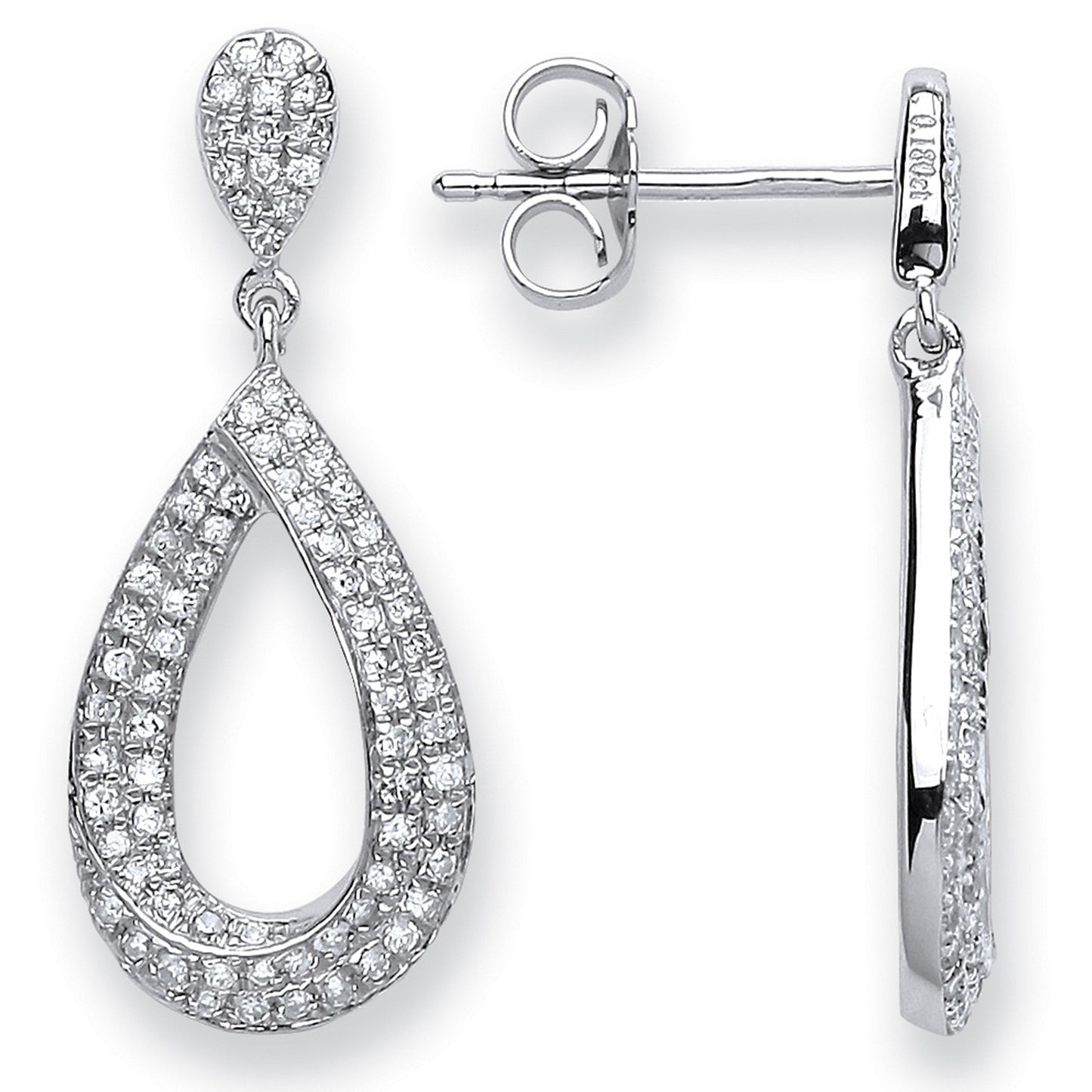 9ct White Gold 0.34cts Dia Pear shape Earrings - 9ct Gold