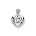 9ct White Gold 0.06ct Dancing Diamond Heart Pendant