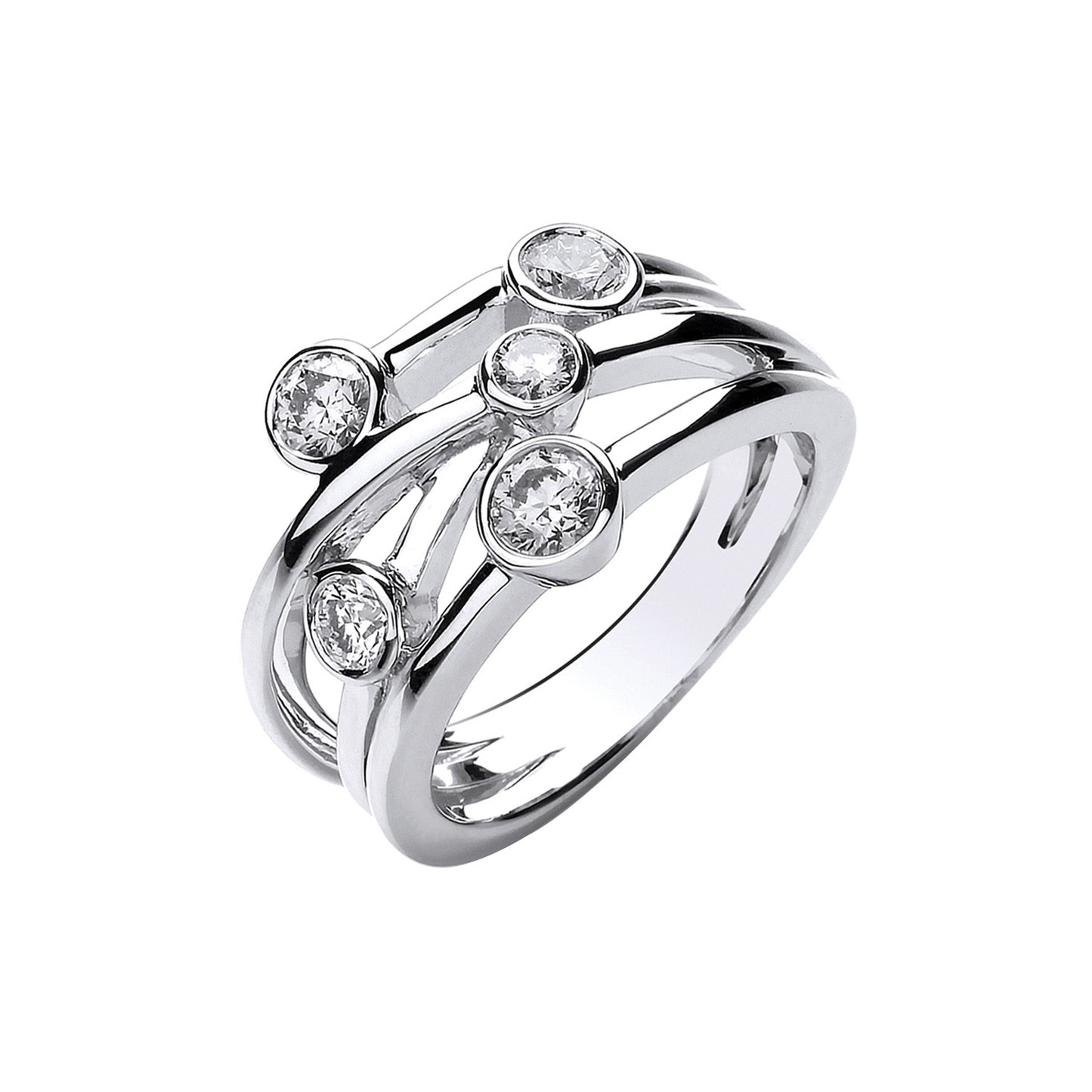 18ct White Gold 0.75ct GH-SI Diamond Dress Ring - 18ct Gold