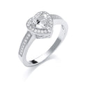 Silver Cubic Zirconia Heart Ring