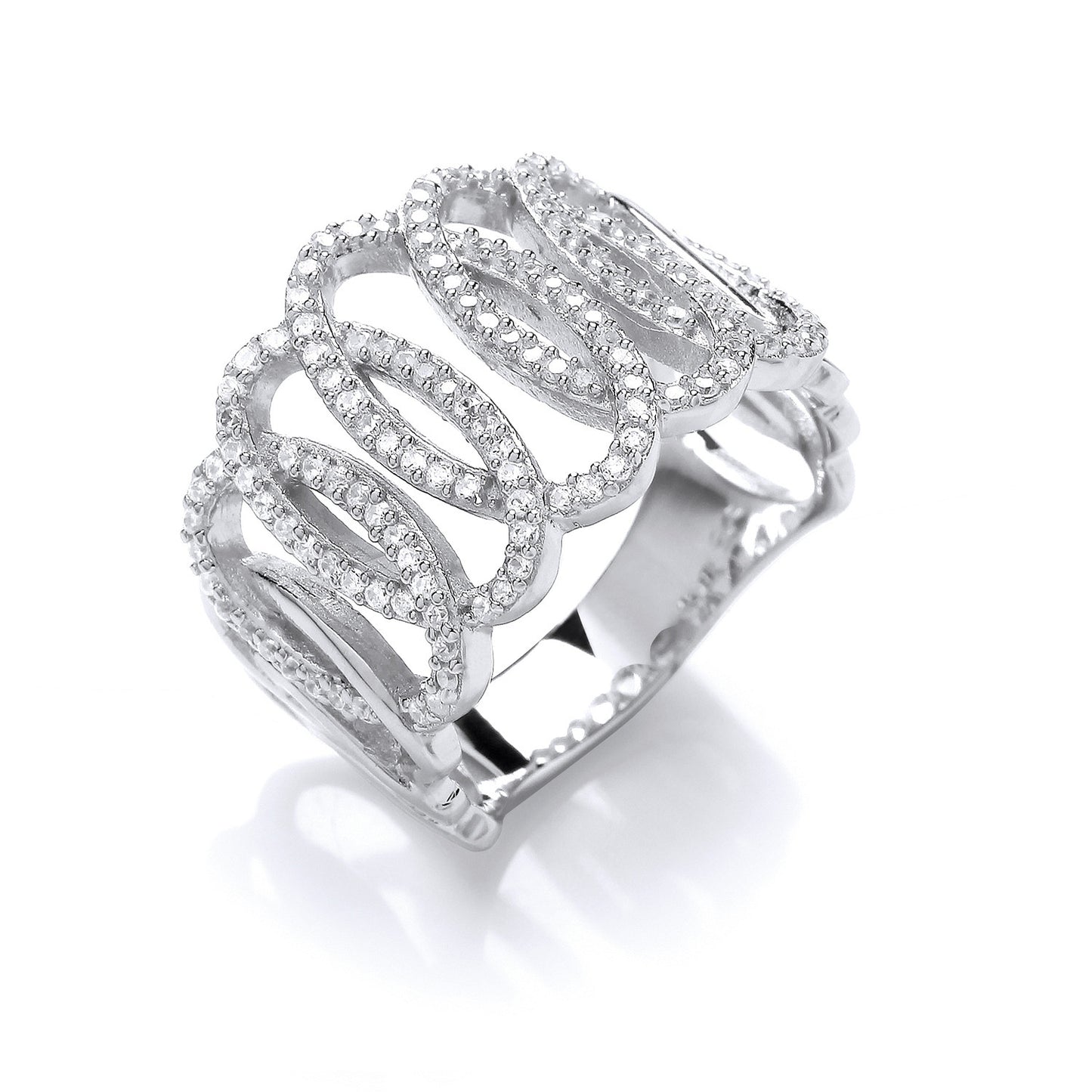 Silver Fancy Cubic Zirconia Ring - Silver