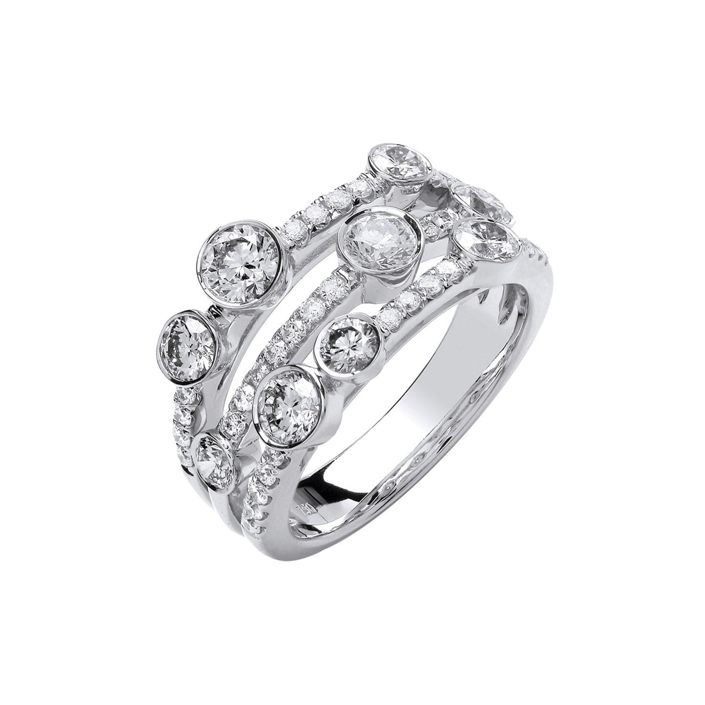 18ct White Gold 1.70ct GH-SI Diamond Dress Ring - 18ct Gold