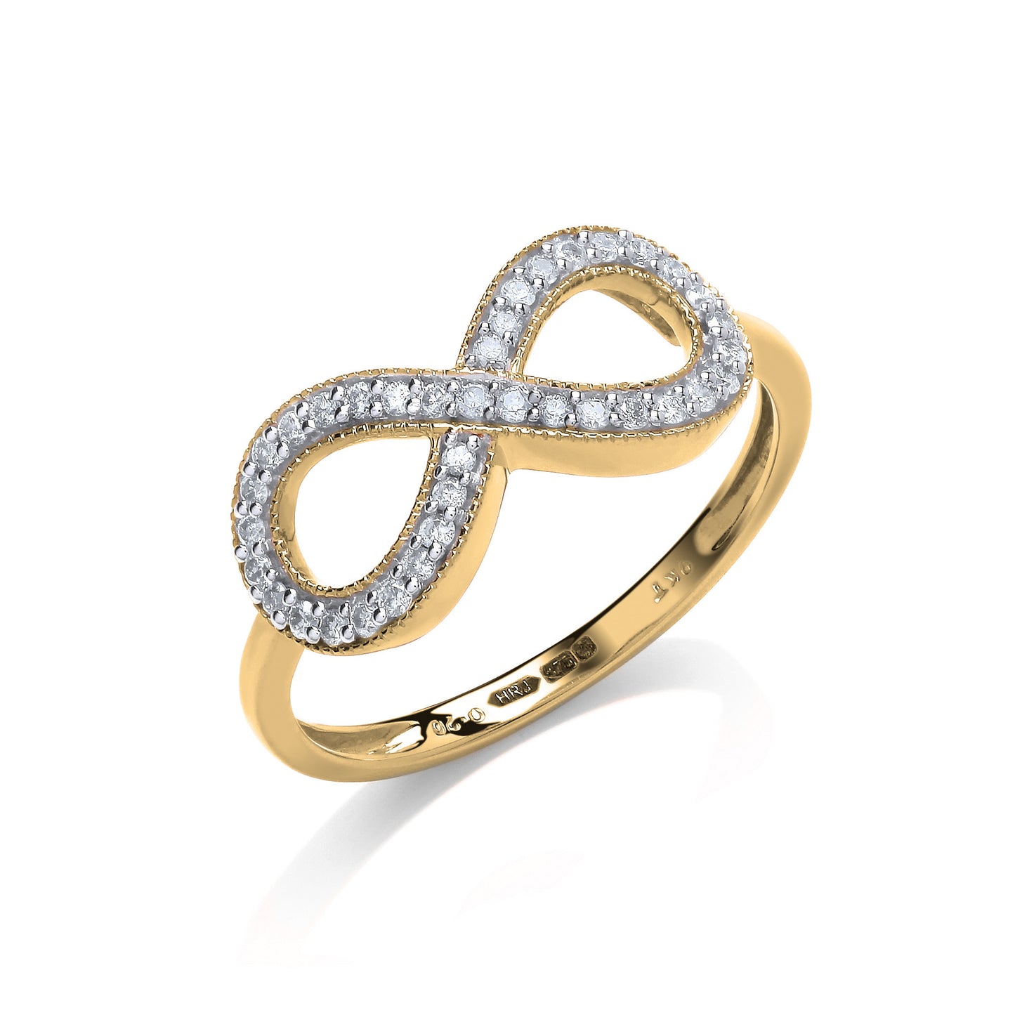 9ct Yellow Gold 0.20ct Diamond Infinity Dress Style Ring - 9ct Gold