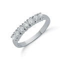 Silver Claw Set Cubic Zirconia Half Eternity Ring