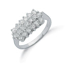 Silver Claw Set Cubic Zirconia Cluster Ring