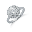 Silver Claw Set Cubic Zirconia Cluster Ring