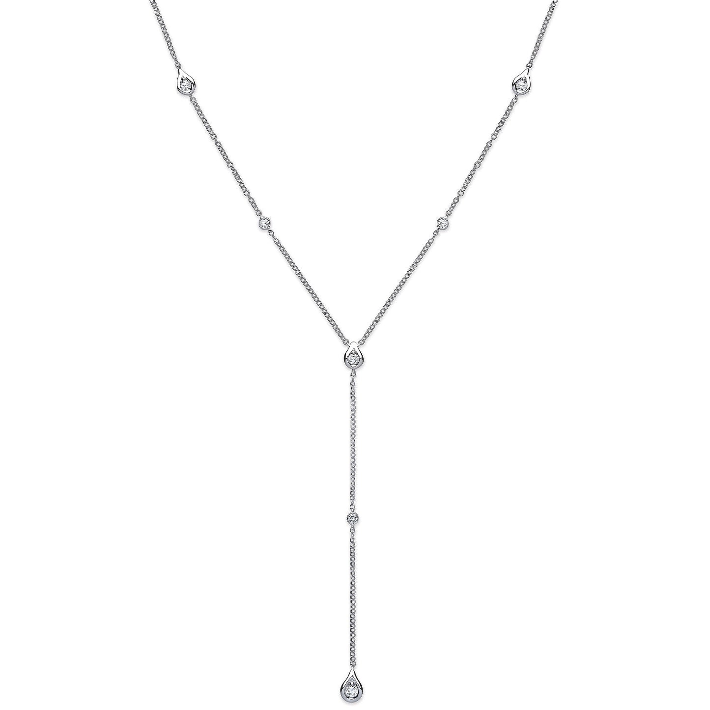 18ct White Gold 0.35ct Diamond Necklace (18in/45cm) Chain - 18ct Gold