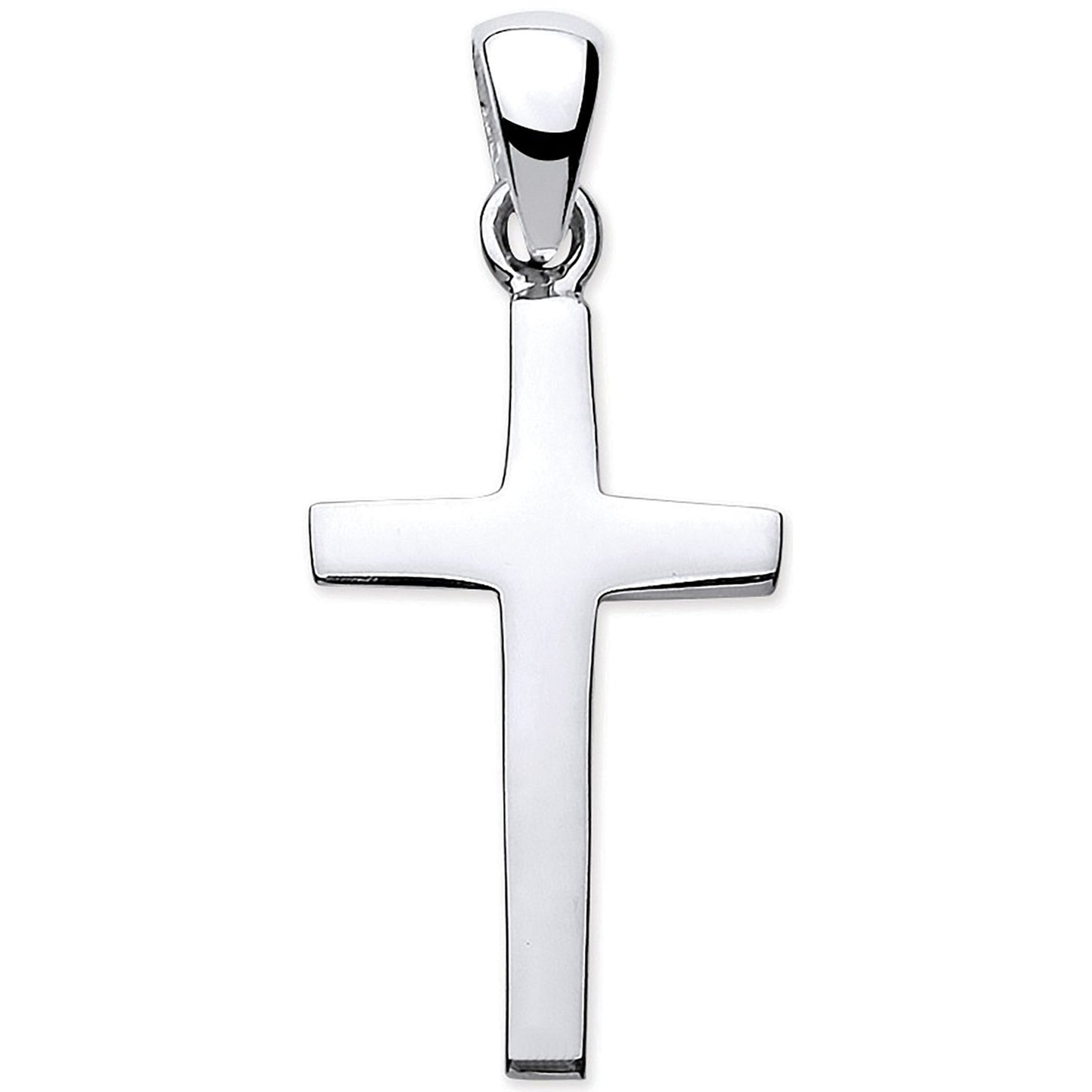 Silver Solid Plain Cross - Silver