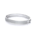 Micro Pave' Multi Row Cubic Zirconia Silver Bangle