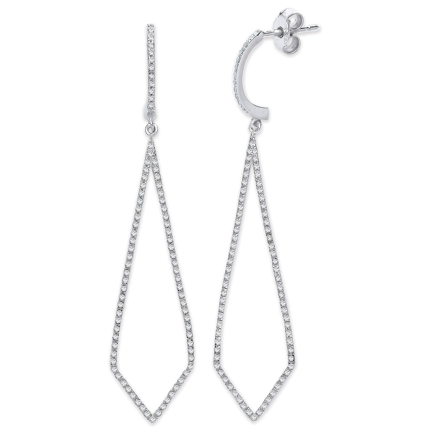 9ct White Gold 0.40ct Diamond Drop Earrings - 9ct Gold