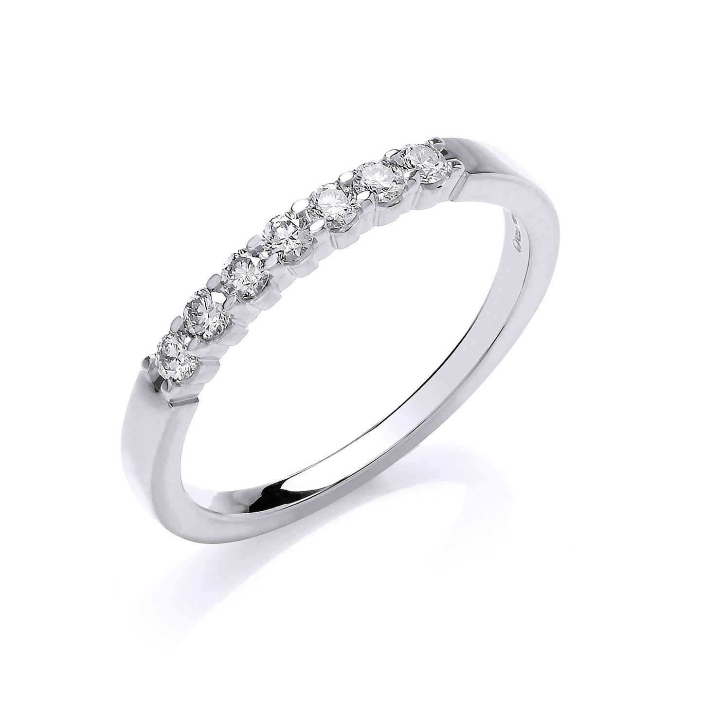 9ct White Gold D0.25ct Diamond Half ET Ring - 9ct Gold