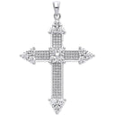 Silver Fancy Cubic Zirconia Cross
