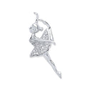 Silver Cubic Zirconia Ballerina Pendant