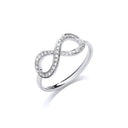 9ct White Gold 0.13ct Infinity Dress Ring