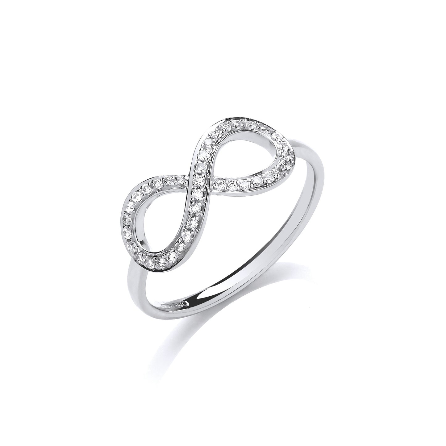9ct White Gold 0.13ct Infinity Dress Ring - 9ct Gold