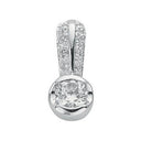 Silver Rubover Set Cubic Zirconia Single Stone Pendant