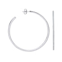 Silver Cubic Zirconia Large Hoop Earrings
