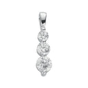Silver Claw Set Cubic Zirconia Trilogy Drop Pendant