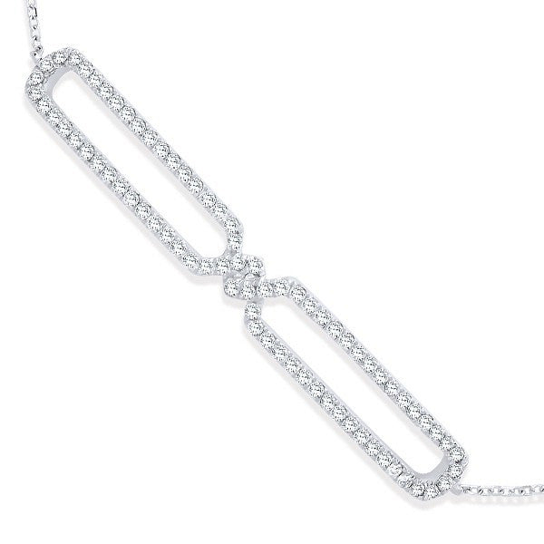 9ct White Gold Friendship 0.38ct Diamond Bracelet - 9ct Gold