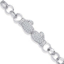 Silver Baby Cubic Zirconias Boxing Gloves Belcher Bracelet