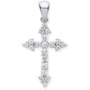 Silver Small Cubic Zirconia Fancy Cross