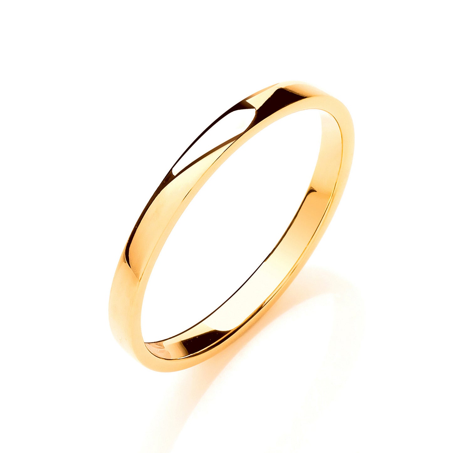 2mm Soft Court Shape Wedding Band - 18ct Gold