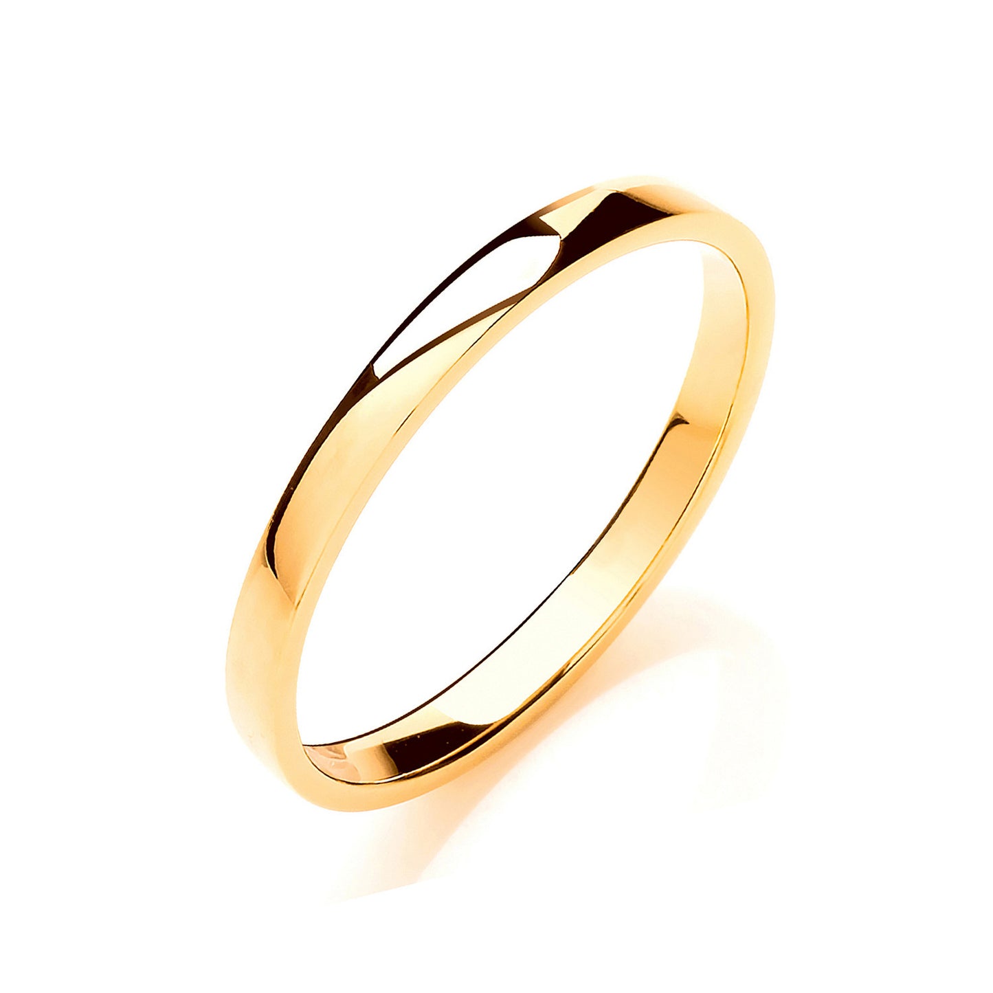 2.5mm Soft Court Shape Wedding Band - 18ct Gold