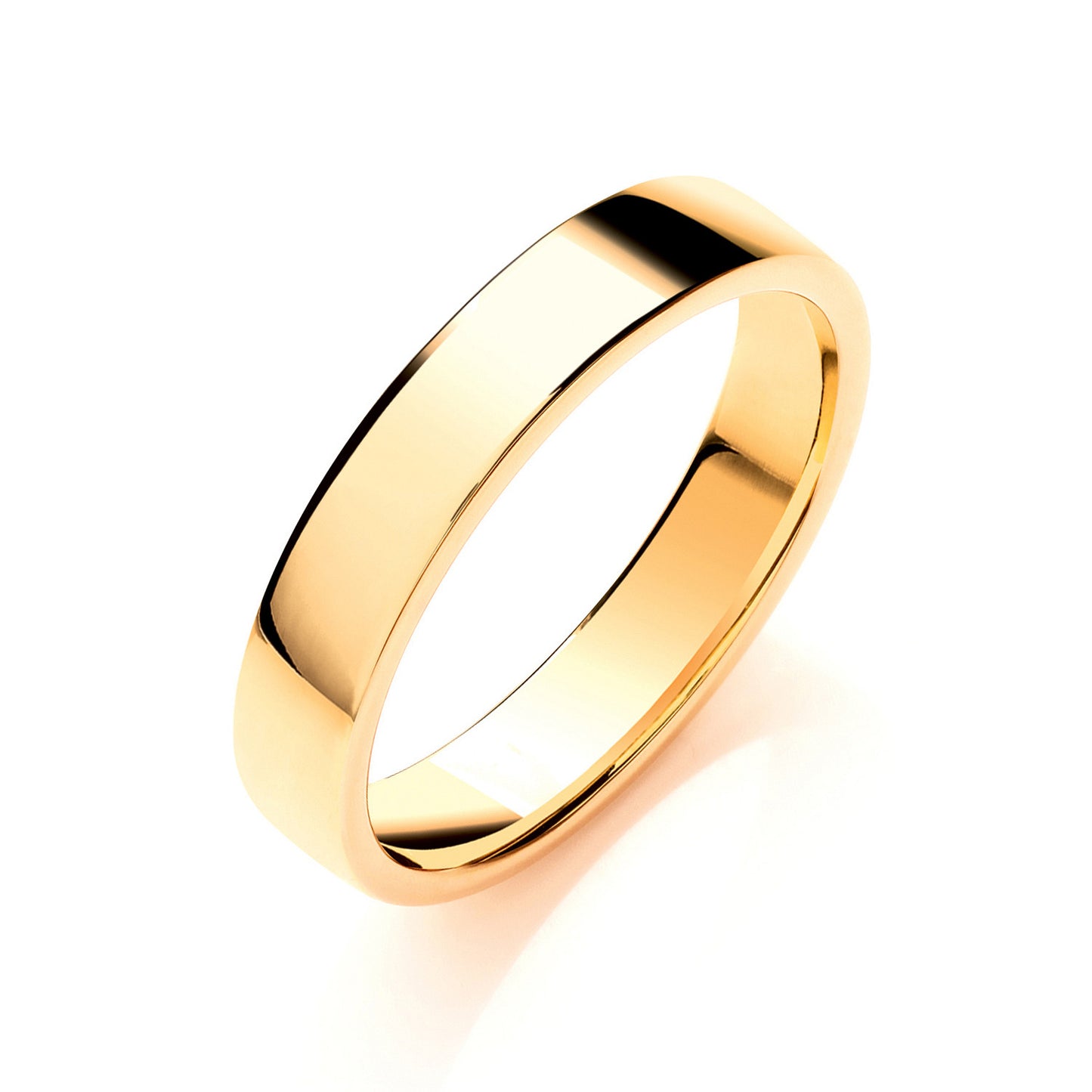 4mm Soft Court Shape Wedding Band - 18ct Gold