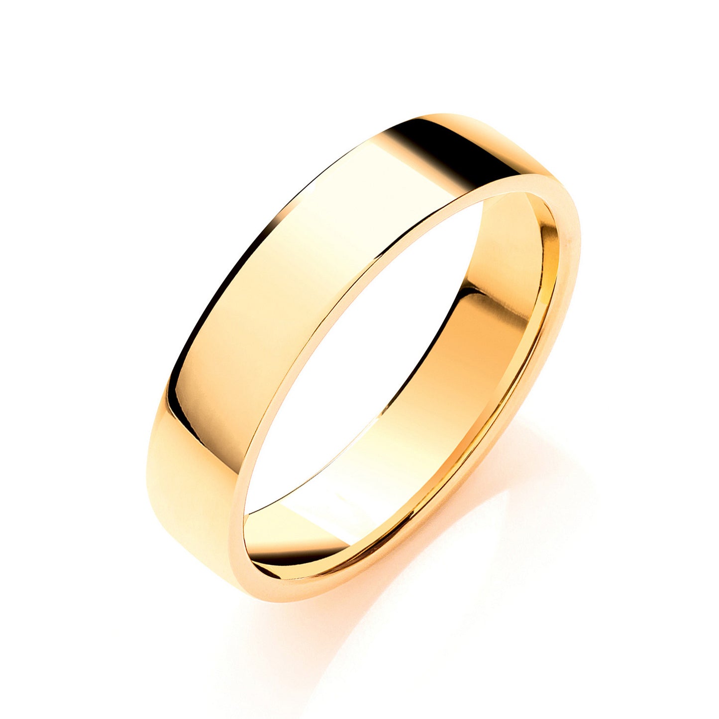 5mm Soft Court Shape Wedding Band - 18ct Gold