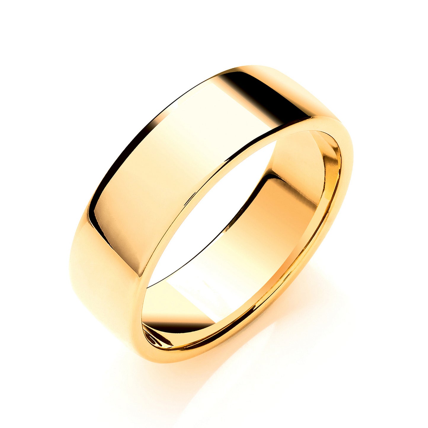 7mm Soft Court Shape Wedding Band - 9ct Gold