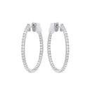 18ct White Gold 1.27ctw Diamond set Inside & Outside Oval Hoops