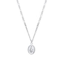 Silver Miraculous Medallion 17" Necklace/07" Bracelet