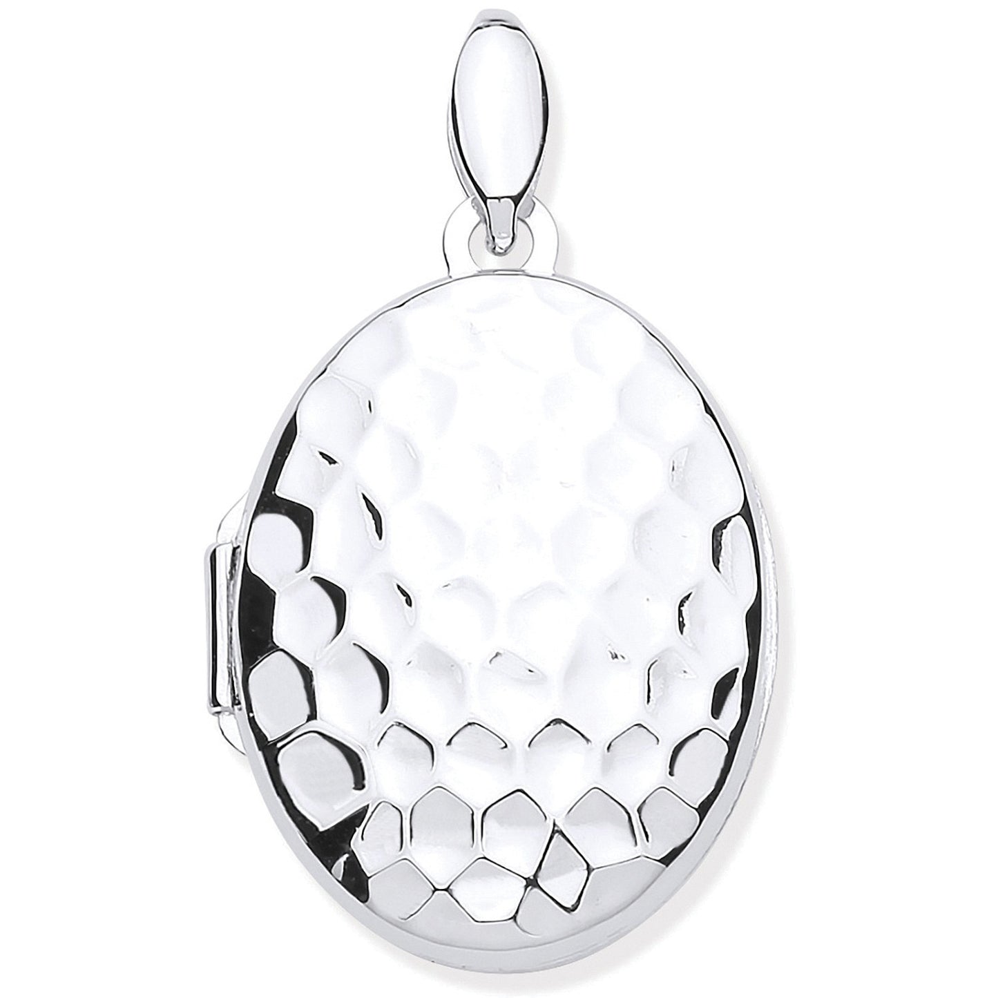 Silver Golf Ball Print Oval Locket - Silver