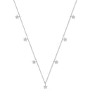 9ct White Gold 0.27ctw 7 Florets Pendant (18in/45cm) Chain