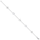 9ct White Gold 0.20ctw Hearts & Stars Diamond Bracelet