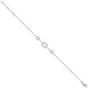 9ct White Gold Four Leaf Clover 0.11ctw Diamond Bracelet