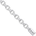 Silver Baguette & Round 226 Cubic Zirconias Ladies Bracelet