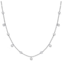 18ct White Gold 0.33ctw Rub Over Set Diamond (18in/45cm) Chain