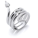 Silver Snake Cubic Zirconia Ring
