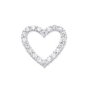 18ct White Gold 1.01ct Heart Shaped Drop Pendant