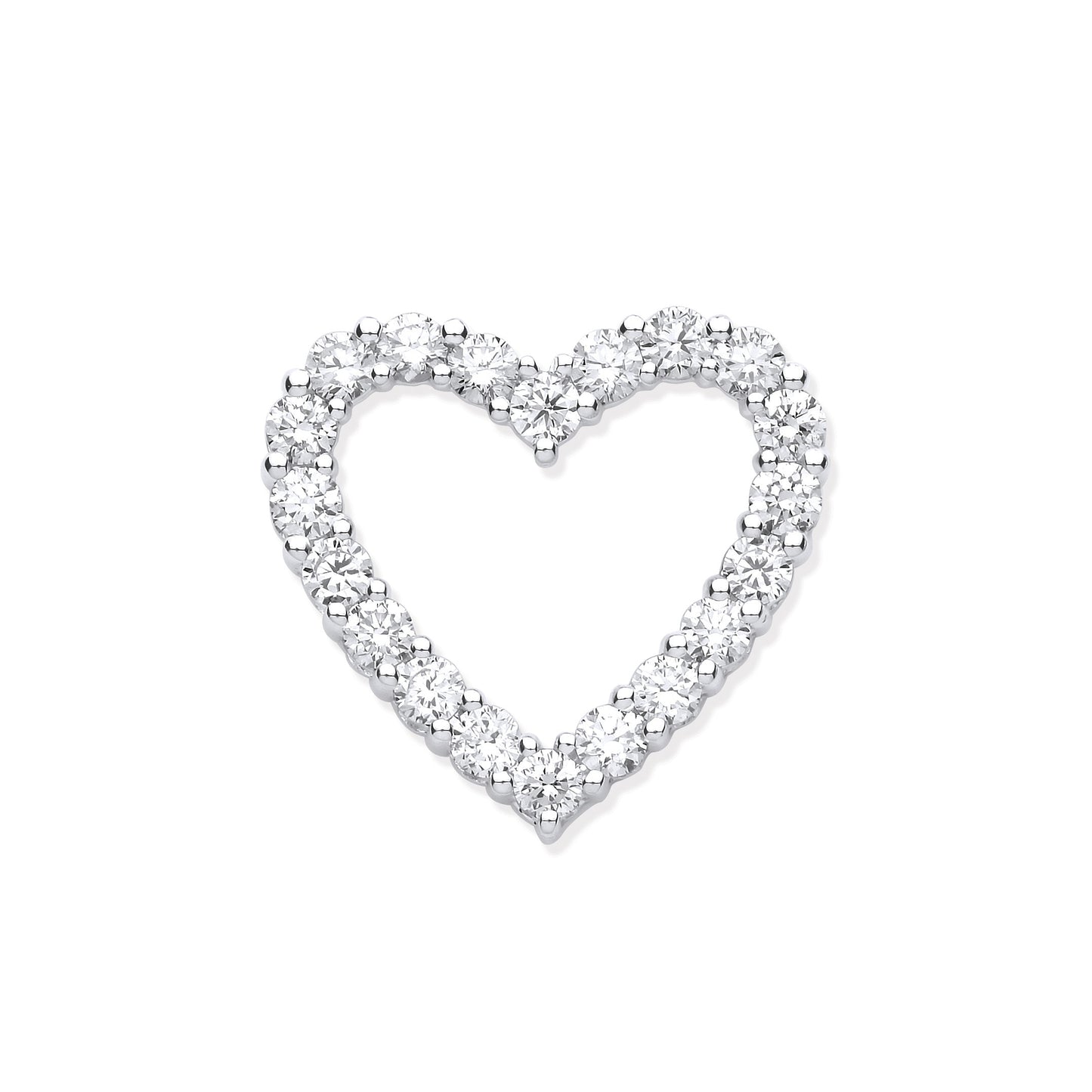 18ct White Gold 1.01ct Heart Shaped Drop Pendant - 18ct Gold