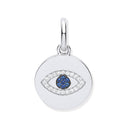 Silver Evil Eye Cubic Zirconia Drop Pendant